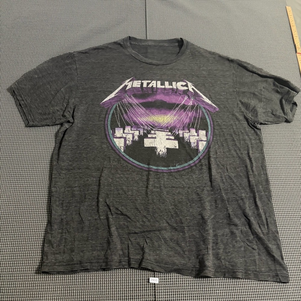 Metallica Master of Puppets Graphic T-Shirt Gray Short Sleeve Estimated XL